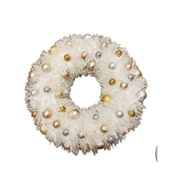 White Tinsel Christmas Wreath by Ashland