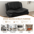 thumbnail image 5 of Caberryne Leather Sectional Couch for Living Room Furniture Sets, Leather Single Chair with Button Tufted Design for Living Room/Office/Bedroom/Apartment(Black), 5 of 5