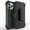 Black/Black, variant on For Apple iPhone 13 Pro Max 6.7 inch Heavy Duty Defender Armor Hybrid Case Cover With Clip Black/Black