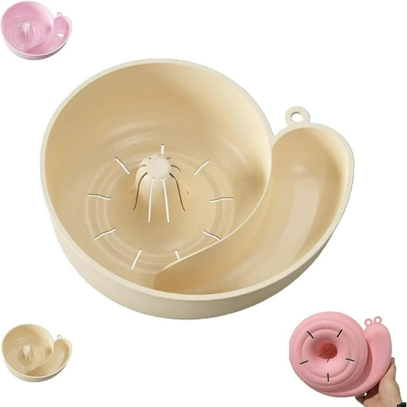 Bohorizon Snail Shape Drainer,Portable Vegetable  Fruit Washer Strainers for Kitchen（Yellow）
