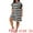 Black, variant on DARING DIVA Plus Size Tunic Short Sleeve Striped Casual t Shirt Dress 1X Black