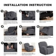thumbnail image 5 of CJC Velvet Recliner Covers, Stretch Armchair Slipcovers, 4-Piece for 1 Cushion Reclining Sofa, Single Seat Recliner Protector, 10 Colors, 5 of 9