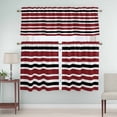 thumbnail image 5 of Red Black Curtain Valances Set White Stripe Kitchen Curtains 24&nbsp;inch Length Rod Pocket Valance and Tiers 3 Piece Set Small Bedroom Bathroom Laundry Decor, 5 of 9