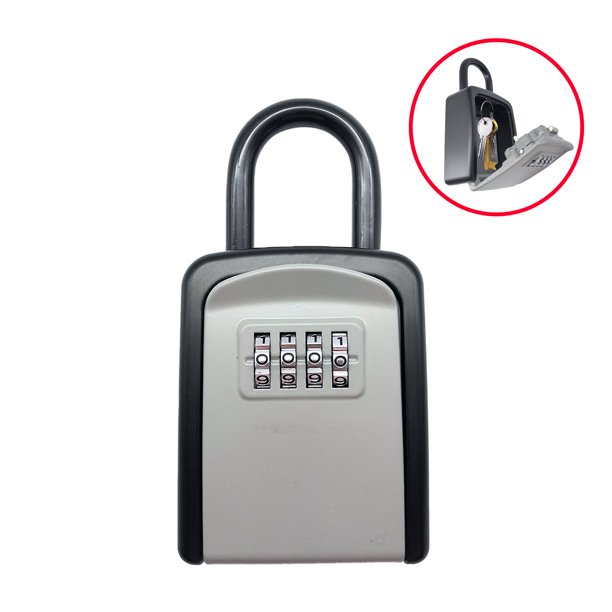 YasTant Portable Lock Box for House Key, Key Safe Box with Shackle, Weatherproof Key Storage