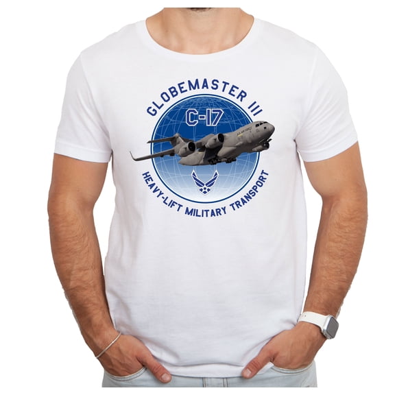 C-17 Globemaster III Adult White T-Shirt-4XL
