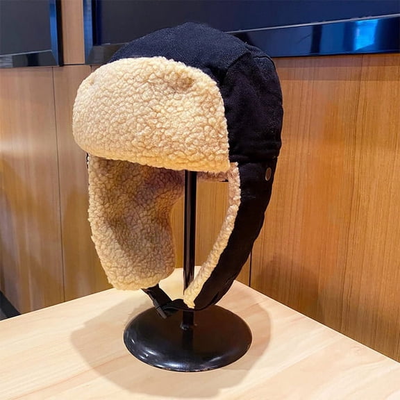 COCOpeaunt Womens Hat Man Winter Hat Ushanka Hat for Female Thicken Cold Cap Warm Hat Windbreak Hat Warm Hat Pilot Cap Hat with Earflaps