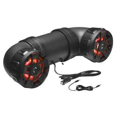 BOSS Audio Systems ATV65BRGB ATV UTV Sound System - 6.5 inch Speakers, 1 inch Tweeters, Full Range, IPX5 Weatherproof, Bluetooth, Built-in Amplifier, Multi-Color Illumination, Golf Cart Compatible