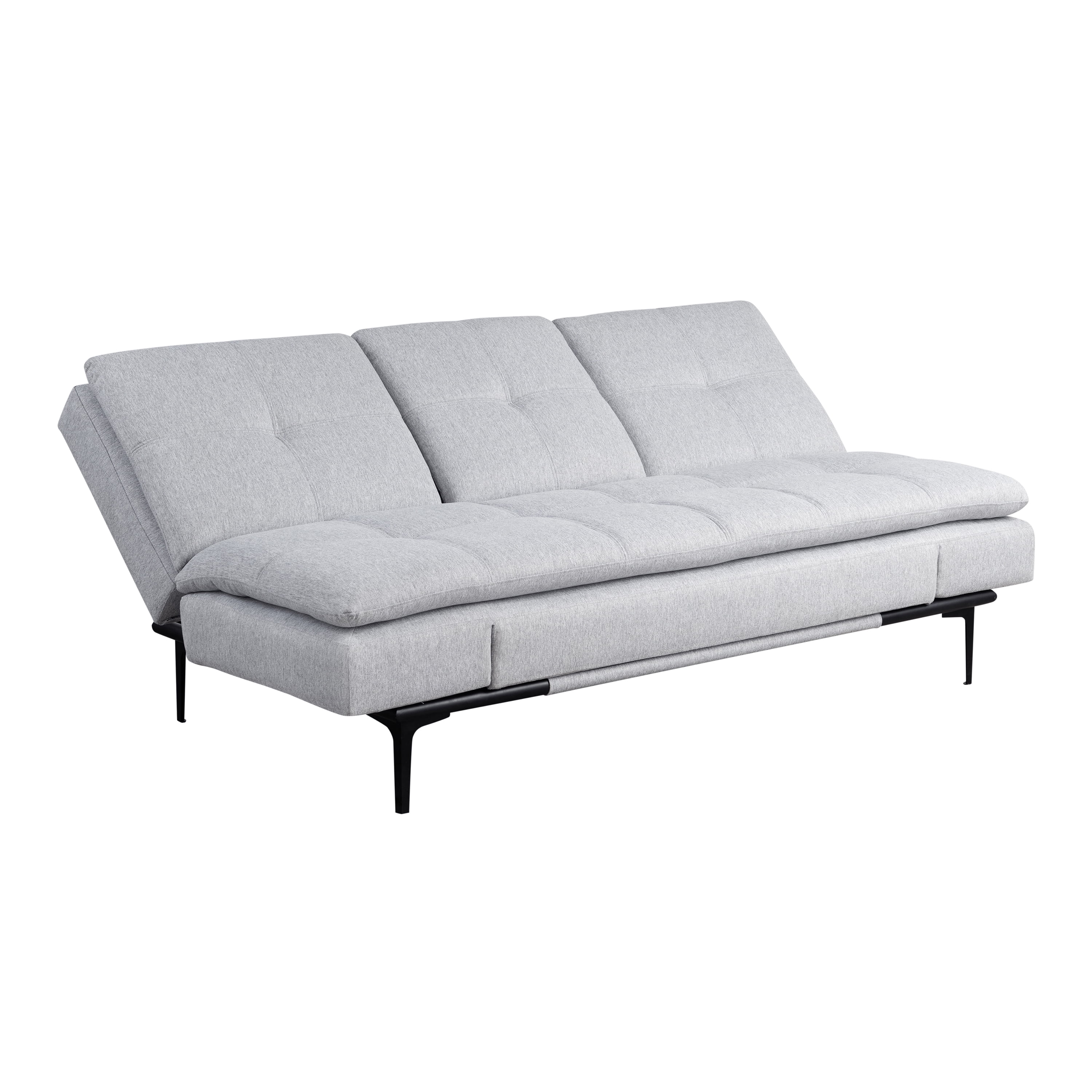 Serta Lambeth Convertible Sofa in Light Gray Fabric Upholstery