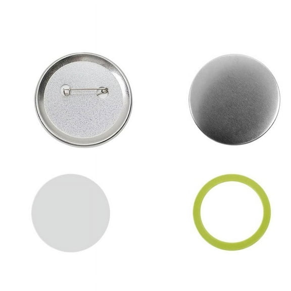 Blank Button Making Supplies 100PCS 25mm Round Badge Parts Plastic/Frosted Pin Badge Kit ,All-Inclusive Accessory Set