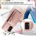 thumbnail image 6 of Dteck for Samsung Galaxy A13 5G Case with RFID Blocking Card Holder, Galaxy A13 4G Crossbody Wallet Case Shockproof Purse PU Leather Protective Back Cover,Rosegold, 6 of 9