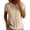 *Beige, variant on VBVC Women's Peter Pan Collar Short Sleeve Blouse, Ladies' Button Down Breathable Casual Top, Solid Color Loose Fit Work Shirt For Women,Beige,S-2XL