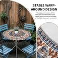 thumbnail image 2 of Blue Burnt Orange Boho Round Tablecloth for 45-54 Inch Tables,Fitted Table Cover with Elastic Edge,Antique Southwestern Ethnic Waterproof Outdoor Table Cloth Protector for Patio Garden Dinner Picnic, 2 of 9