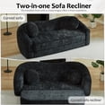 thumbnail image 6 of Leumius 87" Convertible Futon Sofa Bed, Corduroy Curved Boneless Couch with High Backrest, 2-in-1 Fold-Out Sleeper Sofa with Pull-out Couch Bed,Black-Round Pillow, 6 of 6
