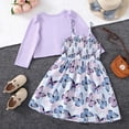 thumbnail image 5 of Laipiong Toddler Girls 2-Piece Outfits Cute Butterfly Print Sleeveless Dress and Cardigan Matching Sets Lightweight and Coordinating Clothes, 5 of 7