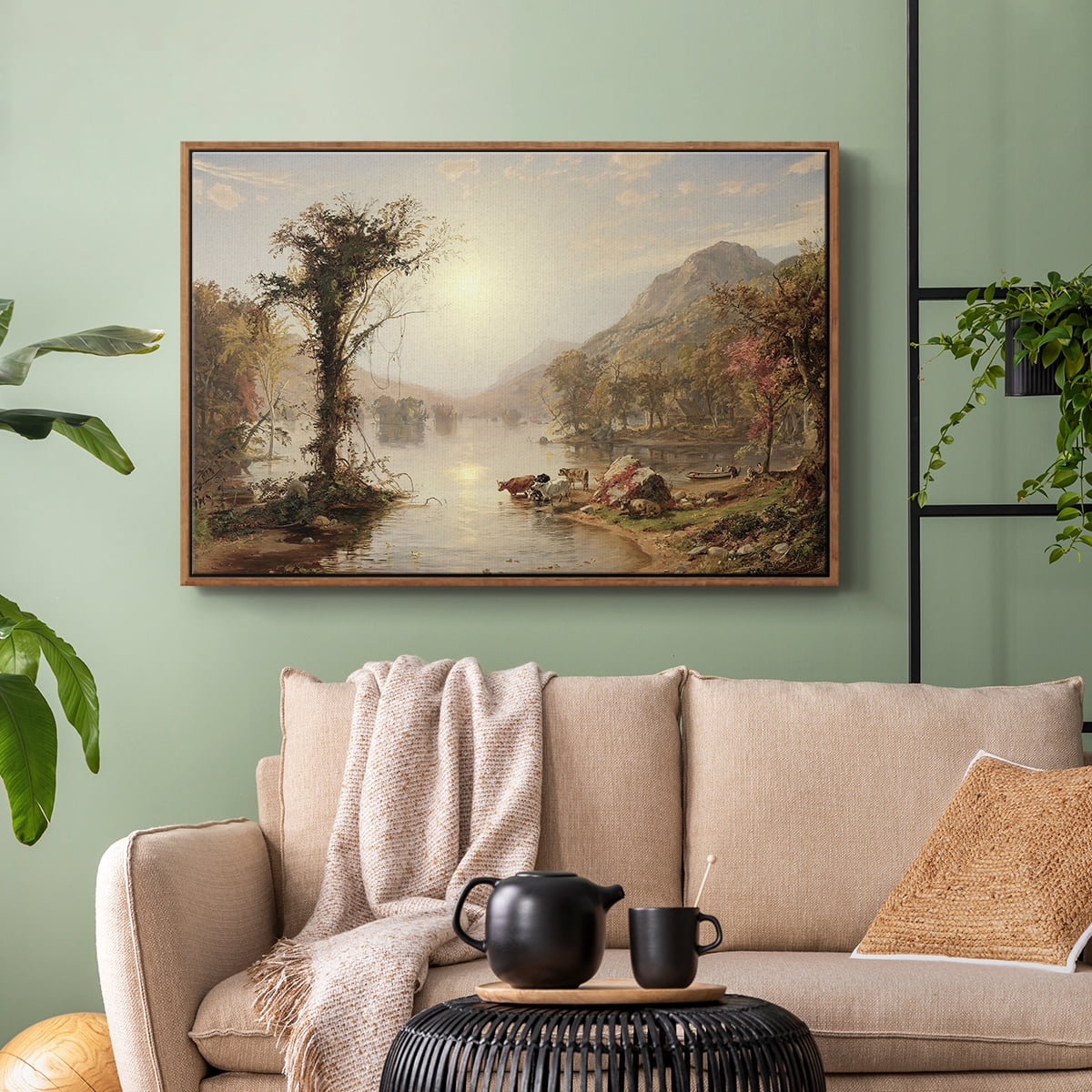 Vintage Landscape-XXII By Wexford Home Framed in Walnut Wood Gallery Wrapped Canvas 17 in. x 25 in.