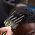 thumbnail image 2 of Unique Bargains 1 Pc Metal Hair Pick for Women Men Afro Pick Yellow Black, 2 of 7