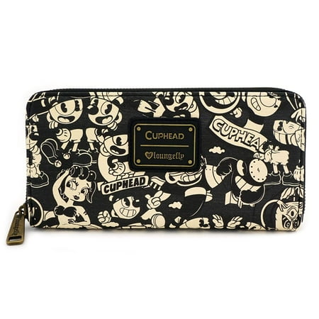 Cuphead Black White Zip Around Wallet