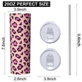 thumbnail image 3 of Animal Print 20 Oz Stainless Steel Skinny Tumbler – Vacuum Insulated Slim Travel Cup with Lid & Stainless Steel Straw, 360° Full Wrap Printed Tumbler for Home, Office & Outdoor Use, 3 of 6