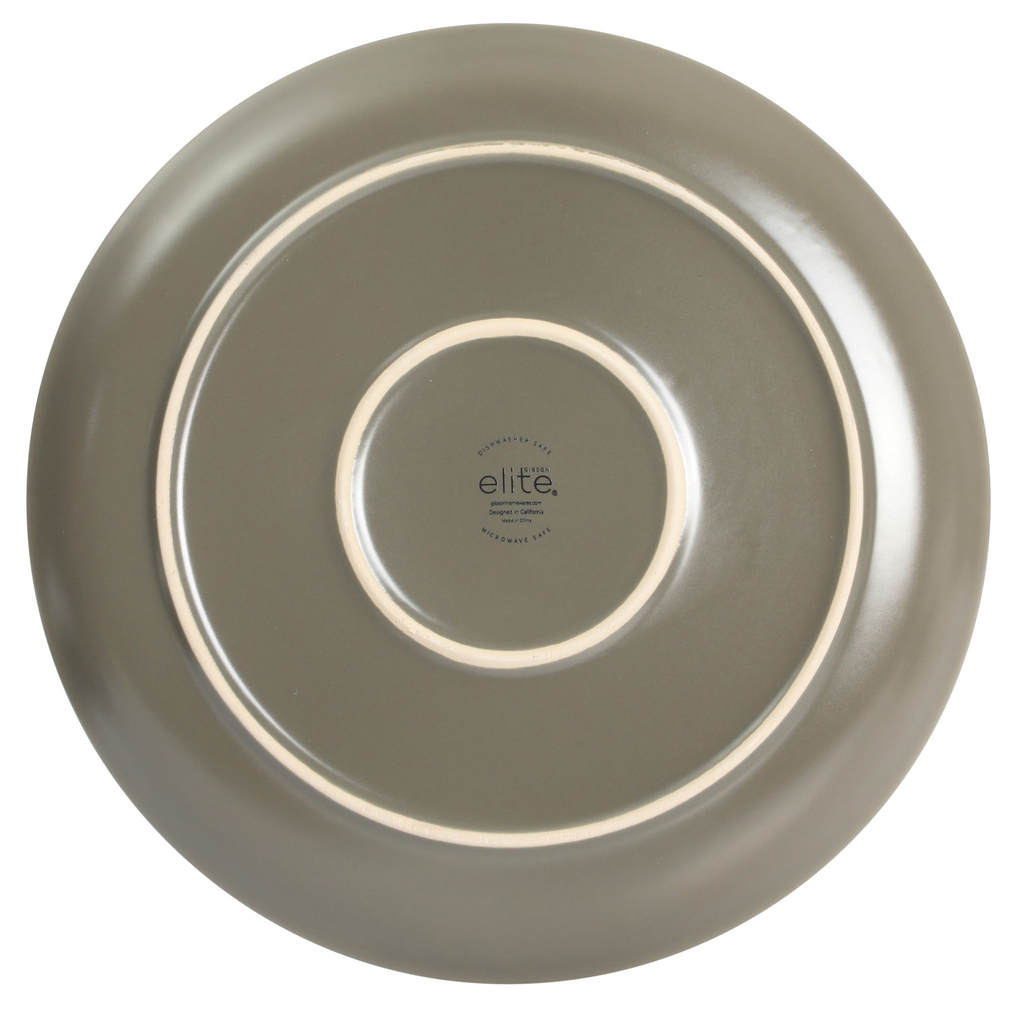Gibson Elite 12 Piece Lakecrest Plates and Bowls Reactive Glaze Round Dishes Stoneware Ceramic Dinnerware Set - Dark Green