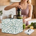 thumbnail image 3 of ZIATUBLES Universal Juicer Cover Dustproof Stain Resistant Foldable Kitchen Appliance Cover with Top Handle, Fits Most Blender Juicers, Eucalyptus Leaf White Print, 17 "W x 11 "D x 15 "H, 3 of 7