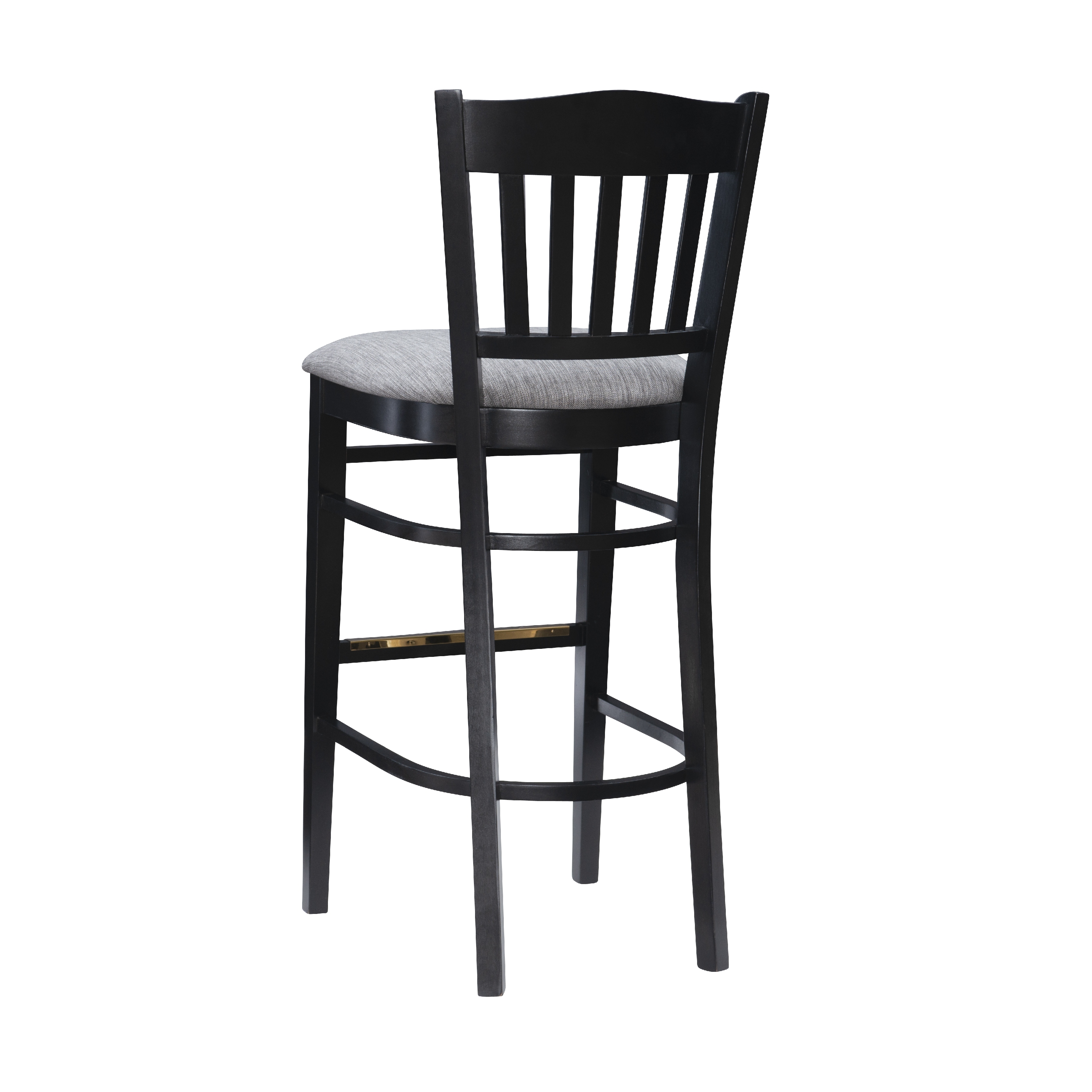 Linon Ashfield 30" Bar Stools, Black Finish with Black and Gray Fabric, Set of 2