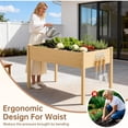 thumbnail image 3 of Reinforced Eco-Friendly Wood Raised Garden Bed Planter Box for Deck Balcony Porch Greenhouse Planting High Capacity Multi-Purpose Flower Bed Grow Box 48 x 24 x 30 In, 3 of 4