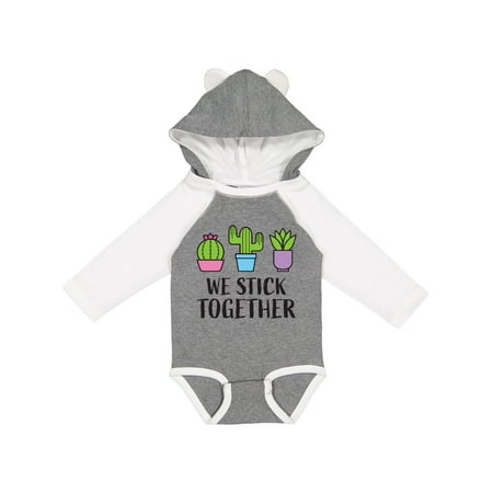 

Inktastic We Stick Together with Cacti and Succulent Boys or Girls Long Sleeve Baby Bodysuit