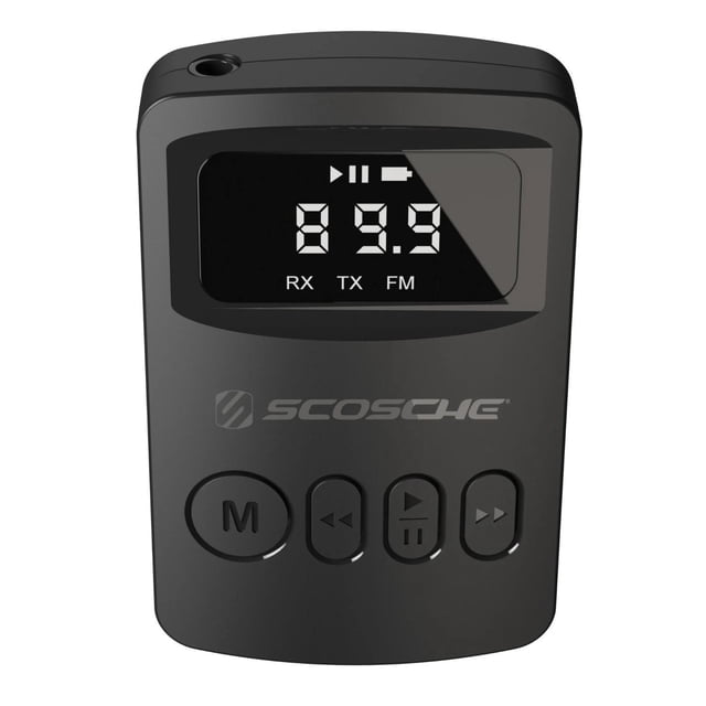 Refurbished Scosche BTTRFM-RP Portable Bluetooth Transmitter/Receiver FM Transmitter & Wireless Audio Receiver Black