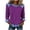 Purple, variant on PIWHJQK Women Long Sleeve Dressy Casual Shirts Women Long Sleeve Round Neck Solid Denim Casual Top Women Blouses