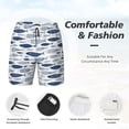 thumbnail image 3 of Fuzoiu Blue Fish Print Men's Swim Shorts,Quick-Dry Double-Layer Swim Trunks,Board Trunks,Beach Shorts Swimwear Bathing Suits-Medium, 3 of 6