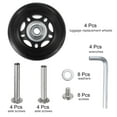 thumbnail image 3 of Uxcell Replacement Luggage Wheels 60x24mm Suitcase Wheel Repair Kits 4 PU Bearing Wheels for Trolley Bag, Inline Skate, 3 of 5