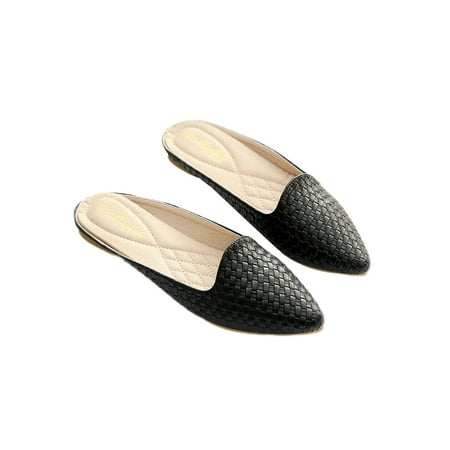 

GENILU Women Anti-Slip Lightweight Braid Vamp Slippers Wedding Comfort Elegant Backless Mules