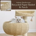 thumbnail image 6 of PetPals 3-Level Cat Tree with Two Handwoven Paper Rope Basket Beds, Sisal Scratching Post, Brown, 6 of 8