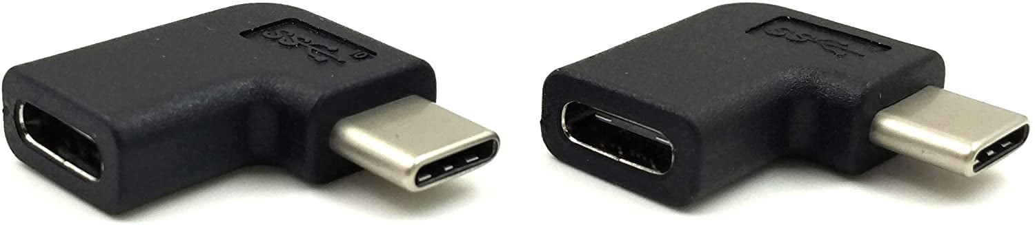 Poyiccot Right /& Left Angled 90 Degree USB-C USB 3.1 Type-C Male to Female Extension Adapter for Laptop /& Tablet /& Mobile Phone 2-Pack 90 Degree USB C Type C Male to Female Adapter
