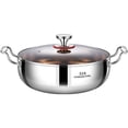 thumbnail image 2 of Stainless Steel Soup Pot with Glass Lid, 32cm Large Capacity Hot Pot, Fast Heat Conduction, Ergonomic Handles for Easy Use, Perfect for Family Dinners and Cooking, 2 of 9