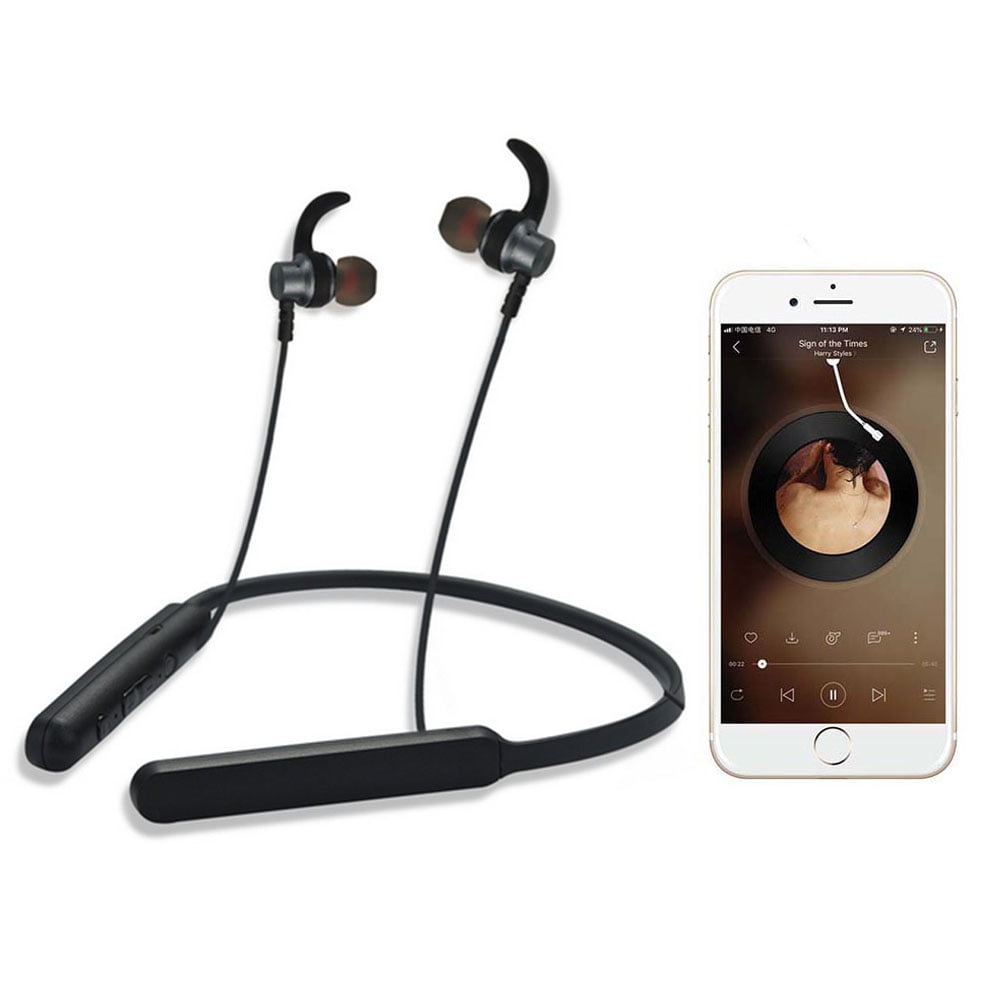 AUPERTO Bluetooth Headset, Wireless Earbuds Retractable Stereo Neckband