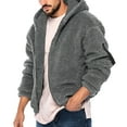 thumbnail image 2 of Mens Hoodies Jacket 2025 Fall Winter Long Sleeve Plush Fuzzy Warm Zip Up Hoodie with Pockets Hooded Sweatshirt, 2 of 8