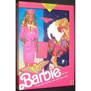 Fashion Doll BARBİE Airplane Vehicle Trip Pilot Doll Pink Color Playset Inc  3