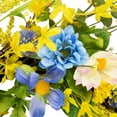 thumbnail image 6 of Northlight Daisy and Cosmos Floral Spring Wreath - 24" - Yellow and Blue, 6 of 6