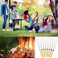 thumbnail image 5 of Palitos para asar malvaviscos, paquete de 12 brochetas telescópicas extensibles de 32 pulgadas para malvaviscos y tenedores para perros calientes con mango de madera, bolsa de almacenamiento para fogata, barbacoa, patio trasero JM, 5 of 5