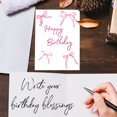 thumbnail image 3 of Tarjeta de cumpleaños tiangqiwoole con lazo rosa y diseño acuarela, 3 of 8