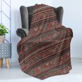 thumbnail image 4 of Boho Soft Flannel Fleece Throw Blanket, Hand Drawn Composition of Triangles Colorful Latin American Folklore Motifs, Cozy Plush for Indoor and Outdoor Use, 70" x 90", Multicolor, by Ambesonne, 4 of 5