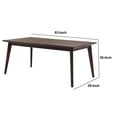 thumbnail image 5 of Cid Vein 83 Inch Rectangular Dining Table, Angled Tapered Legs, Rich Brown, 5 of 9