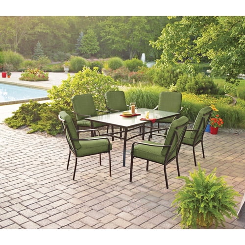 Mainstays Crossman 7Piece Patio Dining Set, Green, Box 1 of 2