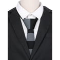 thumbnail image 4 of Corbatas de rayas planas y delgadas para hombres Inspire Chic, corbatas de punto para negocios informales, negro y gris oscuro, talla única, 4 of 4