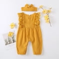 thumbnail image 7 of Gubotare Girls Jumpsuits Girls Sleeveless Cami Romper Cute Wide Leg Jumpsuit for Toddler 0 3 6 9 12 18 24 Months (Yellow,12-18 Months), 7 of 7