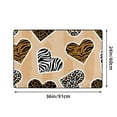 thumbnail image 3 of DouZhe Hearts Leopard Tiger Zebra Texture Rugs Doormat, Non-Slip Machine Washable Carpets Floor Door Mat , 36" x 24", 3 of 7