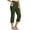 Army Green, variant on Women's Yoga Capris Pants High Waist Leggings Crop Straight Leg Side Slit Athletic Exercise Workout Capris with Pockets Dark Blue XXL