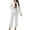White, variant on GigrtiJin Women Fall 2 Piece Sets Casual Striped Lapel Suit Jacket and Straight Trousers Set Fashion Casual Comfy Outfit