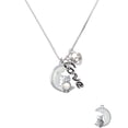 thumbnail image 2 of Delight Jewelry Silvertone Large Imitation Pearl Owl Sitting on White Moon - Love and Lock Charm Necklace, 18"+1", 2 of 4